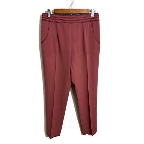 Anthropologie Pants - Anthropologie Elevenses Pull On Trouser Pants 4 Mauve Red Straight Leg Ankle